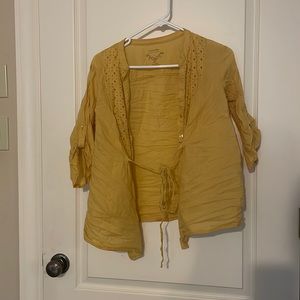 Sonoma Yellow Button Down Top